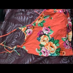 Flower orange halter top